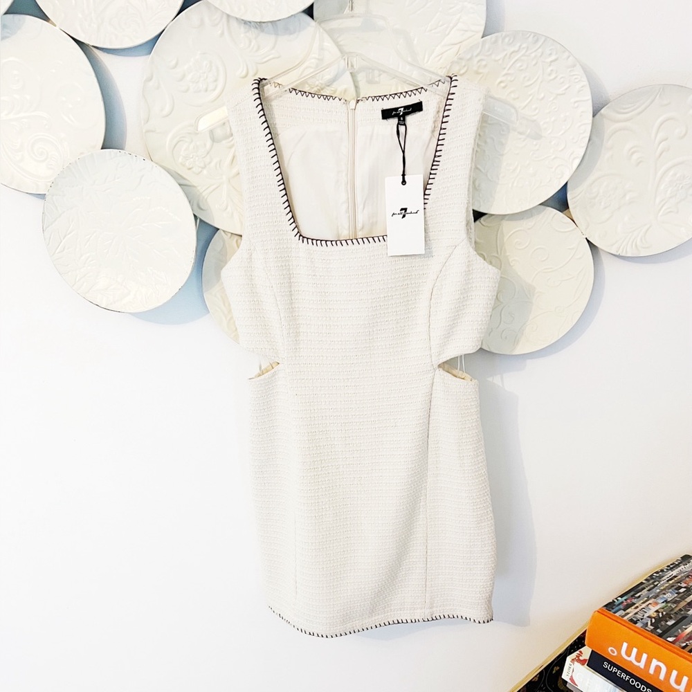 NWT Small 7 Mankind Ivory Tweed Dress